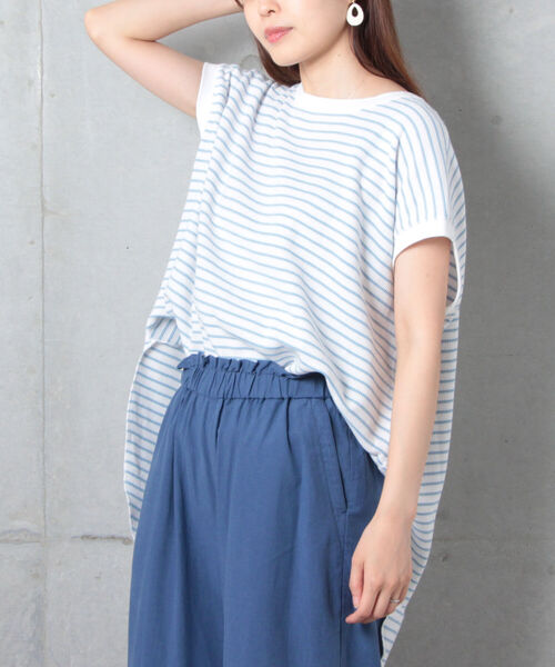 fredy repit（フレディレピ）の「ワッフルバックオープンフレンチTシャツ（Tシャツ/カットソー・レディース・ブルー系その他3/ブラック系その他3/ホワイト系その他4/グリーン系その他3・38）」の4枚目の写真