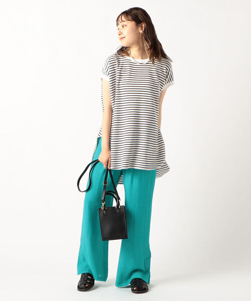 fredy repit（フレディレピ）の「ワッフルバックオープンフレンチTシャツ（Tシャツ/カットソー・レディース・ブルー系その他3/ブラック系その他3/ホワイト系その他4/グリーン系その他3・38）」の5枚目の写真