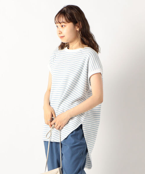 fredy repit（フレディレピ）の「ワッフルバックオープンフレンチTシャツ（Tシャツ/カットソー・レディース・ブルー系その他3/ブラック系その他3/ホワイト系その他4/グリーン系その他3・38）」の9枚目の写真