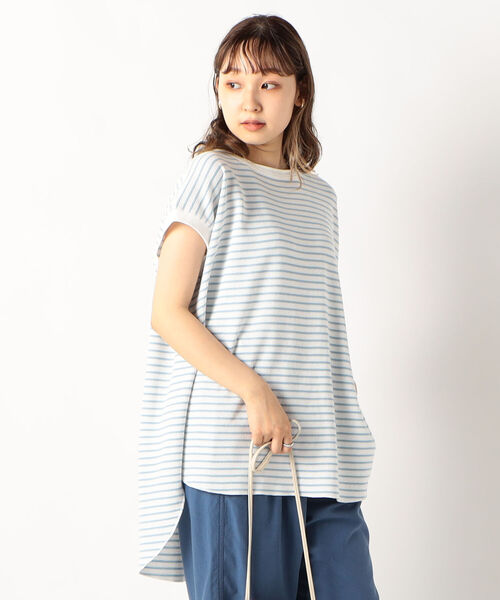 fredy repit（フレディレピ）の「ワッフルバックオープンフレンチTシャツ（Tシャツ/カットソー・レディース・ブルー系その他3/ブラック系その他3/ホワイト系その他4/グリーン系その他3・38）」の6枚目の写真