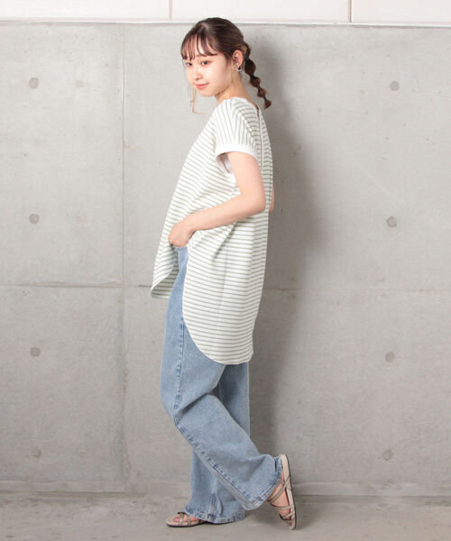 fredy repit（フレディレピ）の「ワッフルバックオープンフレンチTシャツ（Tシャツ/カットソー・レディース・ブルー系その他3/ブラック系その他3/ホワイト系その他4/グリーン系その他3・38）」の22枚目の写真