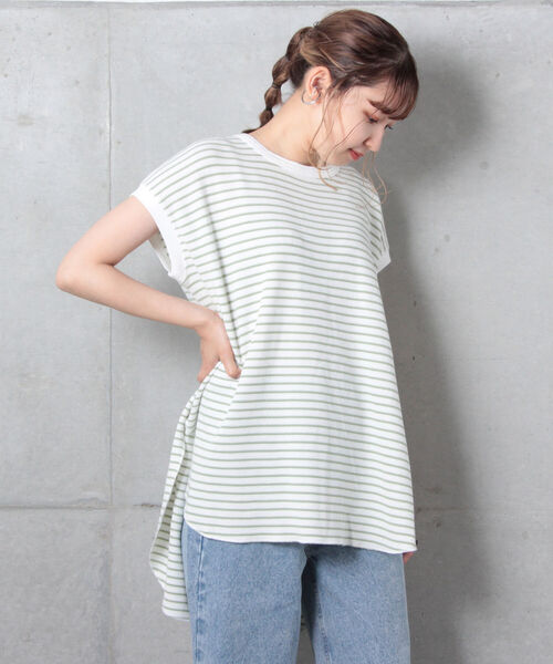 fredy repit（フレディレピ）の「ワッフルバックオープンフレンチTシャツ（Tシャツ/カットソー・レディース・ブルー系その他3/ブラック系その他3/ホワイト系その他4/グリーン系その他3・38）」の13枚目の写真