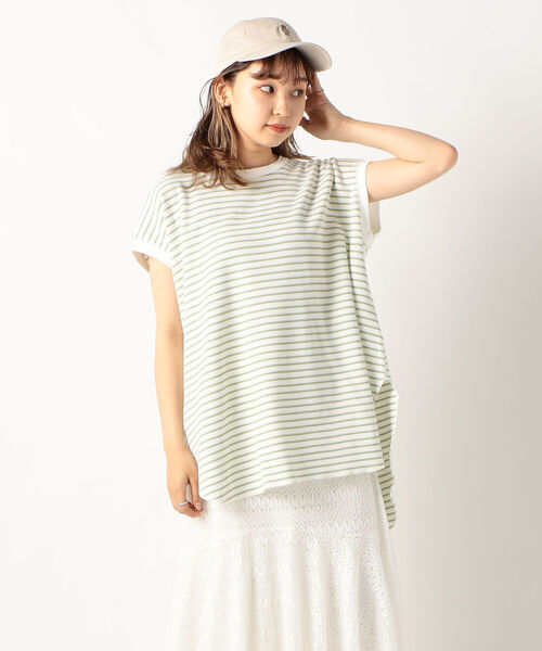 fredy repit（フレディレピ）の「ワッフルバックオープンフレンチTシャツ（Tシャツ/カットソー・レディース・ブルー系その他3/ブラック系その他3/ホワイト系その他4/グリーン系その他3・38）」の16枚目の写真