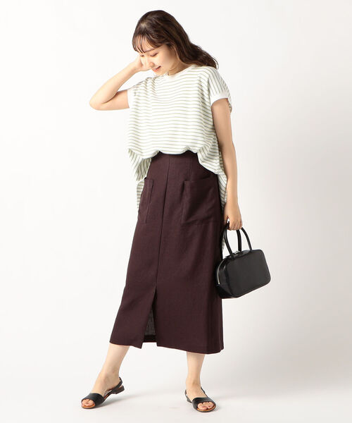 fredy repit（フレディレピ）の「ワッフルバックオープンフレンチTシャツ（Tシャツ/カットソー・レディース・ブルー系その他3/ブラック系その他3/ホワイト系その他4/グリーン系その他3・38）」の10枚目の写真