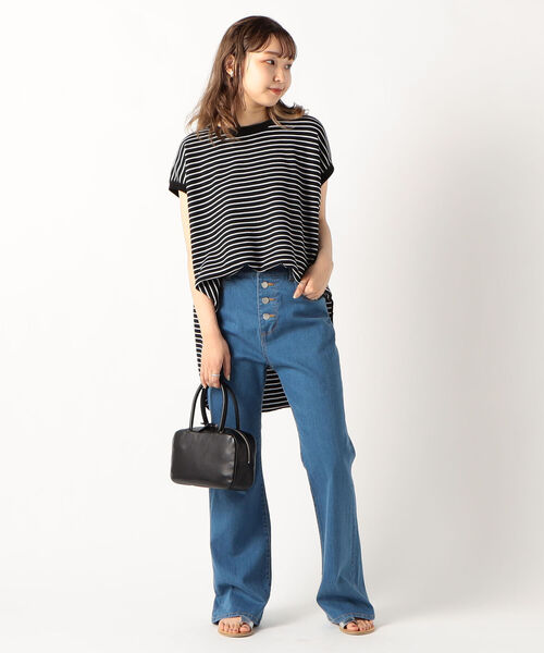 fredy repit（フレディレピ）の「ワッフルバックオープンフレンチTシャツ（Tシャツ/カットソー・レディース・ブルー系その他3/ブラック系その他3/ホワイト系その他4/グリーン系その他3・38）」の7枚目の写真