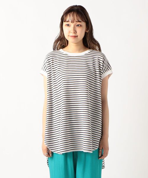 fredy repit（フレディレピ）の「ワッフルバックオープンフレンチTシャツ（Tシャツ/カットソー・レディース・ブルー系その他3/ブラック系その他3/ホワイト系その他4/グリーン系その他3・38）」の20枚目の写真