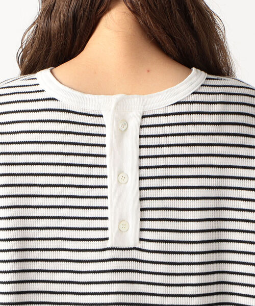 fredy repit（フレディレピ）の「ワッフルバックオープンフレンチTシャツ（Tシャツ/カットソー・レディース・ブルー系その他3/ブラック系その他3/ホワイト系その他4/グリーン系その他3・38）」の11枚目の写真