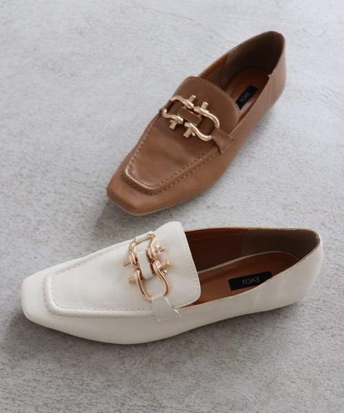 EVOL(イーボル)の「21秋冬新作【EVOL】ビッドスクエアローファー IR9641(ローファー・レディース・ブラック/ブラウン/アイボリー/ベージュ・22.5cm/23.5cm/24.5cm/23.0cm/24.0cm/25.0cm)」の12枚目の写真