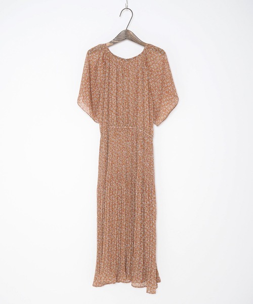 Crisp（クリスプ）の「フラワーシフォンプリーツワンピース（ワンピース・レディース・ネイビー/ブラウン・FREE）」の6枚目の写真