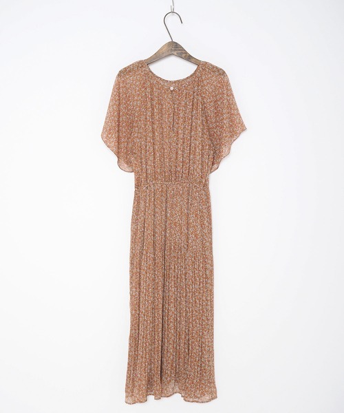 Crisp（クリスプ）の「フラワーシフォンプリーツワンピース（ワンピース・レディース・ネイビー/ブラウン・FREE）」の7枚目の写真