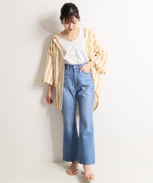 SLOBE IENA（スローブイエナ）の「LE DENIM フレアパンツ【洗濯機使用可能】◆（デニムパンツ・レディース・ネイビー/ブルー系その他・40/38/36）」の20枚目の写真