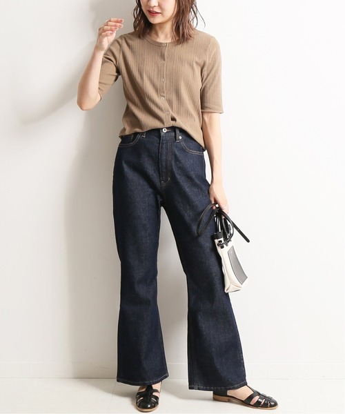 SLOBE IENA（スローブイエナ）の「LE DENIM フレアパンツ【洗濯機使用可能】◆（デニムパンツ・レディース・ネイビー/ブルー系その他・40/38/36）」の19枚目の写真