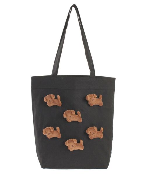 merry jenny(メリージェニー)の「スナッフィートート(トートバッグ・レディース・ブラック/アイボリー・FREE)」の6枚目の写真