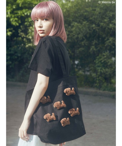 merry jenny(メリージェニー)の「スナッフィートート(トートバッグ・レディース・ブラック/アイボリー・FREE)」の13枚目の写真