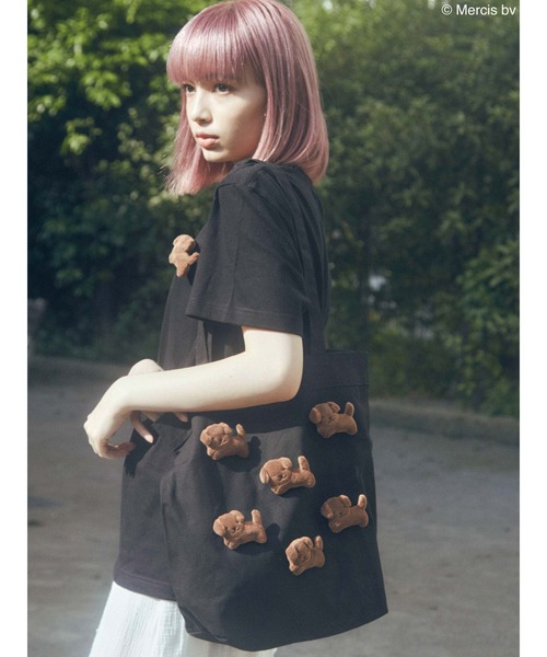 merry jenny(メリージェニー)の「スナッフィートート(トートバッグ・レディース・ブラック/アイボリー・FREE)」の17枚目の写真