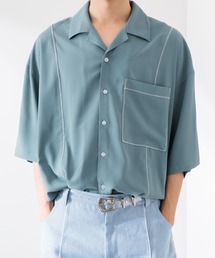 Adoon plain（アドーンプレーン）の「【Adoon plain】ジグザグステッチシャツ（シャツ/ブラウス・メンズ）」