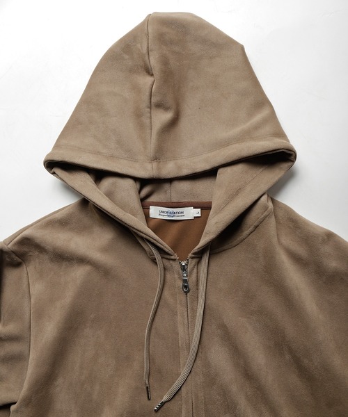 UNION STATION（ユニオンステーション）の「フェイクスエードポンチジップアップパーカ（パーカー・メンズ・ブラック/ベージュ/オフホワイト/ブルー・LL/S/M/L）」の9枚目の写真