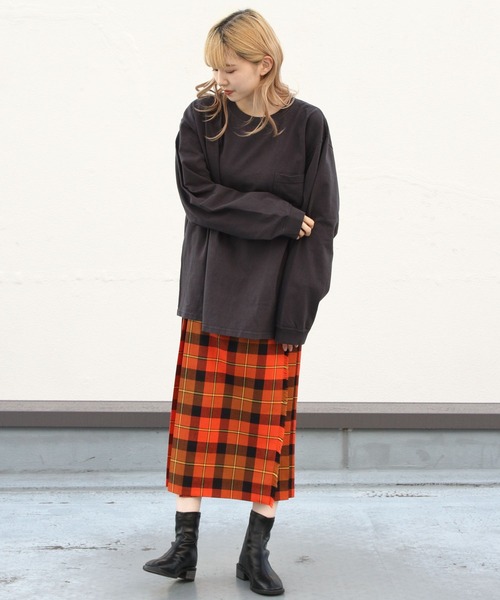 Goodwear(Since1983)(グッドウェア)の「Goodwear/グッドウェア ロングスリーブポケットTEEビッグ LONGSLEEVE POCKET TEE BIG(Tシャツ/カットソー・レディース・ホワイト/パープル/ナチュラル/スミクロ・XXL)」の12枚目の写真