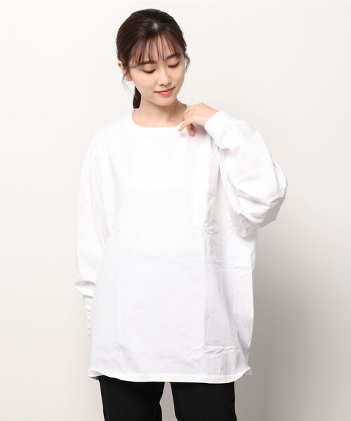 Goodwear(Since1983)(グッドウェア)の「Goodwear/グッドウェア ロングスリーブポケットTEEビッグ LONGSLEEVE POCKET TEE BIG(Tシャツ/カットソー・レディース・ホワイト/パープル/ナチュラル/スミクロ・XXL)」の17枚目の写真