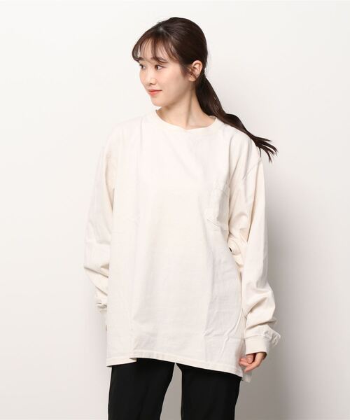 Goodwear(Since1983)(グッドウェア)の「Goodwear/グッドウェア ロングスリーブポケットTEEビッグ LONGSLEEVE POCKET TEE BIG(Tシャツ/カットソー・レディース・ホワイト/パープル/ナチュラル/スミクロ・XXL)」の21枚目の写真
