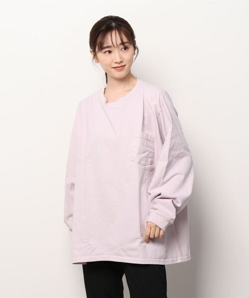 Goodwear(Since1983)(グッドウェア)の「Goodwear/グッドウェア ロングスリーブポケットTEEビッグ LONGSLEEVE POCKET TEE BIG(Tシャツ/カットソー・レディース・ホワイト/パープル/ナチュラル/スミクロ・XXL)」の22枚目の写真