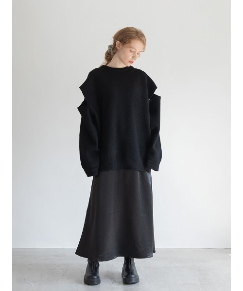 Ayla(アイラ)の「cut design sweater(ニット/セーター・レディース・ホワイト/ブラック・FREE)」の16枚目の写真