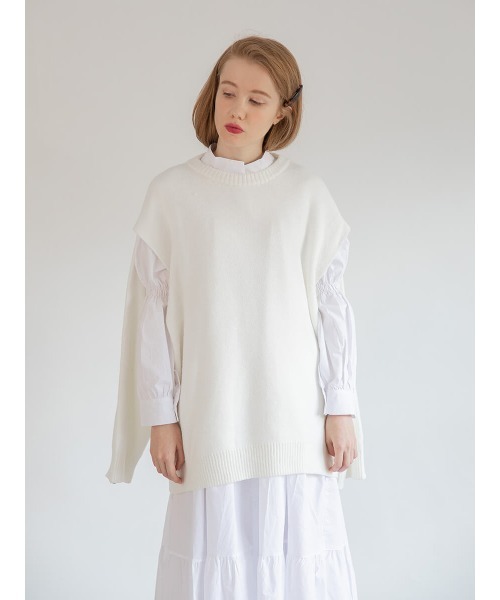 Ayla(アイラ)の「cut design sweater(ニット/セーター・レディース・ホワイト/ブラック・FREE)」の13枚目の写真