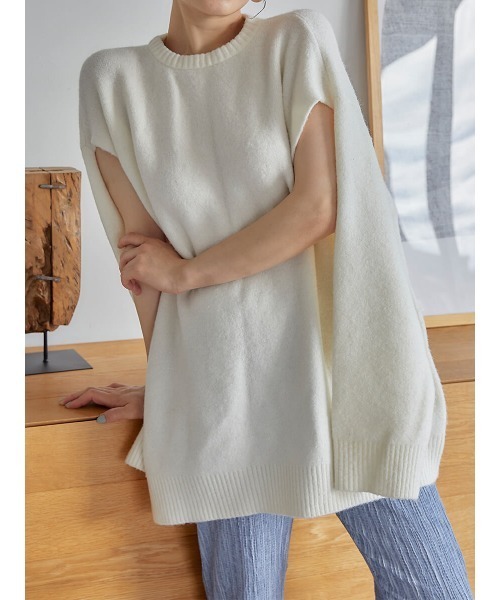 Ayla(アイラ)の「cut design sweater(ニット/セーター・レディース・ホワイト/ブラック・FREE)」の22枚目の写真