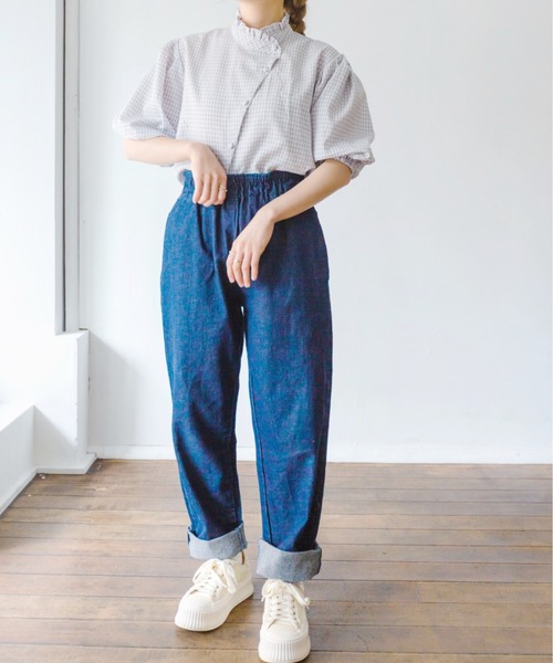 nemne store(ネンネストア)の「マカロンを焼くアシメフリルシャツ(シャツ/ブラウス・レディース・ベージュ/オフホワイト/チェック・フリー)」の21枚目の写真