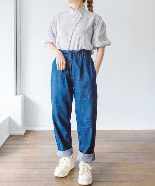 nemne store(ネンネストア)の「マカロンを焼くアシメフリルシャツ(シャツ/ブラウス・レディース・ベージュ/オフホワイト/チェック・フリー)」の20枚目の写真