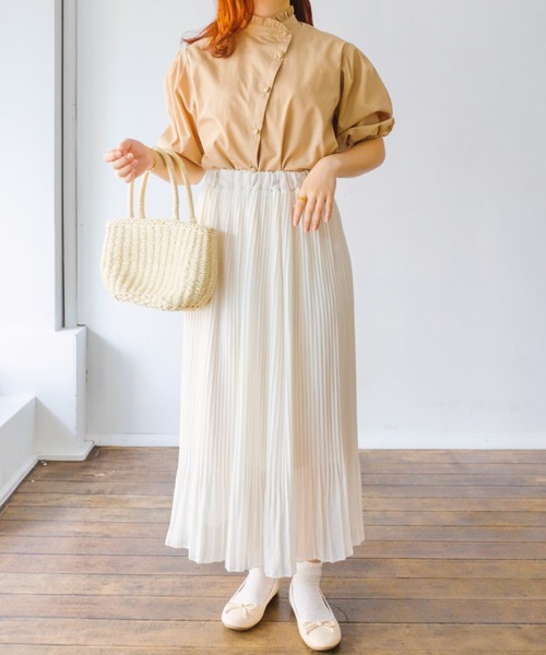 nemne store(ネンネストア)の「マカロンを焼くアシメフリルシャツ(シャツ/ブラウス・レディース・ベージュ/オフホワイト/チェック・フリー)」の10枚目の写真