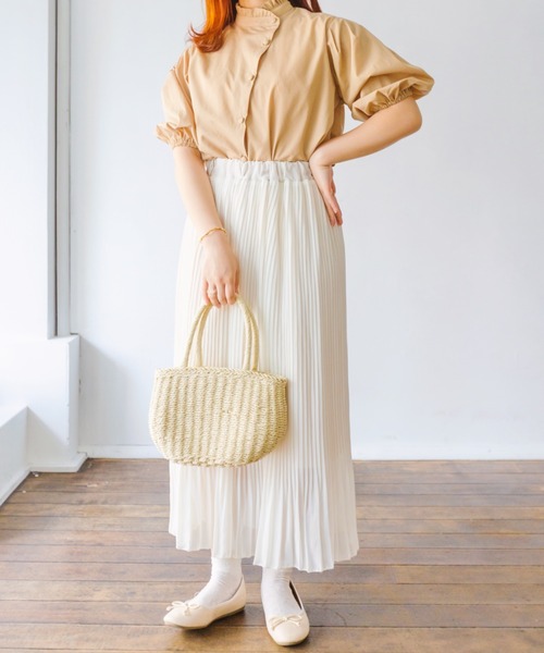 nemne store(ネンネストア)の「マカロンを焼くアシメフリルシャツ(シャツ/ブラウス・レディース・ベージュ/オフホワイト/チェック・フリー)」の9枚目の写真