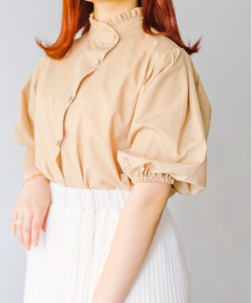 nemne store(ネンネストア)の「マカロンを焼くアシメフリルシャツ(シャツ/ブラウス・レディース・ベージュ/オフホワイト/チェック・フリー)」の14枚目の写真