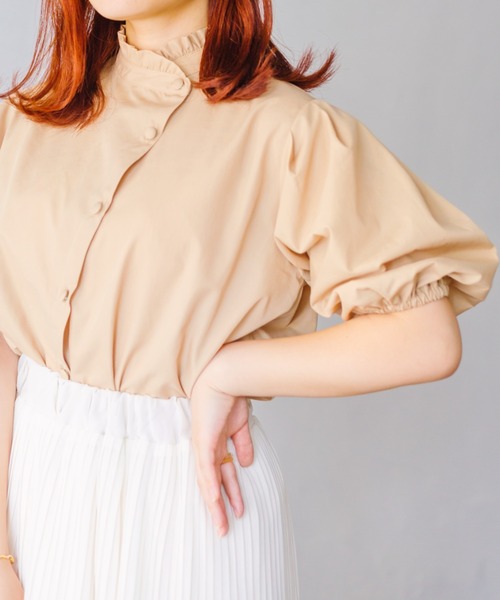 nemne store(ネンネストア)の「マカロンを焼くアシメフリルシャツ(シャツ/ブラウス・レディース・ベージュ/オフホワイト/チェック・フリー)」の12枚目の写真