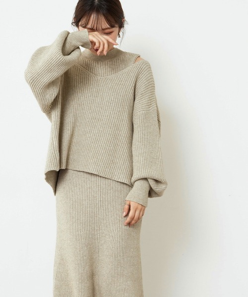 natural couture（ナチュラルクチュール）の「【WEB限定】セットアップガーリーニットワンピース Sサイズ（ワンピース・レディース・ブラック/テラコッタ/モカ/ナチュラル・SMALL）」の19枚目の写真