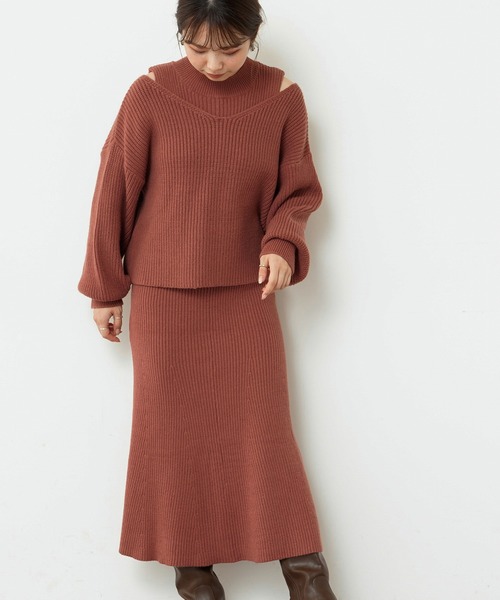 natural couture（ナチュラルクチュール）の「【WEB限定】セットアップガーリーニットワンピース Sサイズ（ワンピース・レディース・ブラック/テラコッタ/モカ/ナチュラル・SMALL）」の22枚目の写真