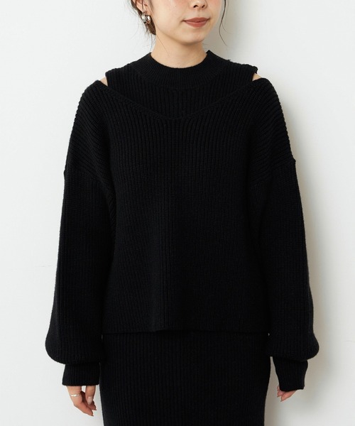 natural couture（ナチュラルクチュール）の「【WEB限定】セットアップガーリーニットワンピース Sサイズ（ワンピース・レディース・ブラック/テラコッタ/モカ/ナチュラル・SMALL）」の8枚目の写真