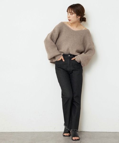 natural couture（ナチュラルクチュール）の「【WEB限定】セットアップガーリーニットワンピース Sサイズ（ワンピース・レディース・ブラック/テラコッタ/モカ/ナチュラル・SMALL）」の9枚目の写真