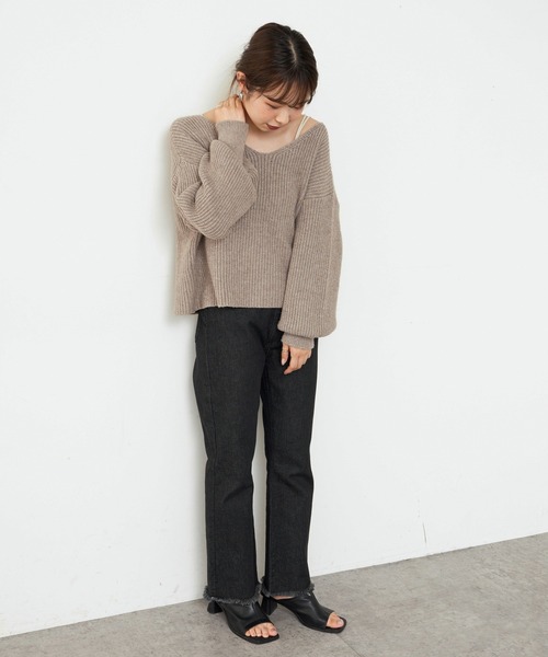 natural couture（ナチュラルクチュール）の「【WEB限定】セットアップガーリーニットワンピース Sサイズ（ワンピース・レディース・ブラック/テラコッタ/モカ/ナチュラル・SMALL）」の21枚目の写真