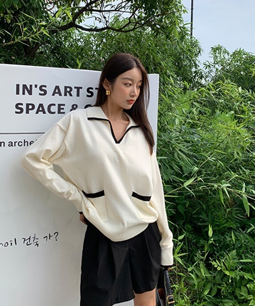 Fano Studios(ファノ ストゥディオズ)の「【Fano Studios】Open collar sweater FQ21S061(ニット/セーター・レディース・アイボリー・S/M/L)」の17枚目の写真