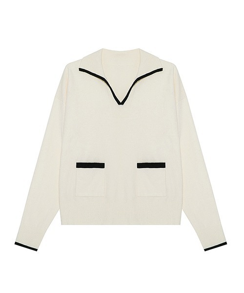 Fano Studios(ファノ ストゥディオズ)の「【Fano Studios】Open collar sweater FQ21S061(ニット/セーター・レディース・アイボリー・S/M/L)」の9枚目の写真