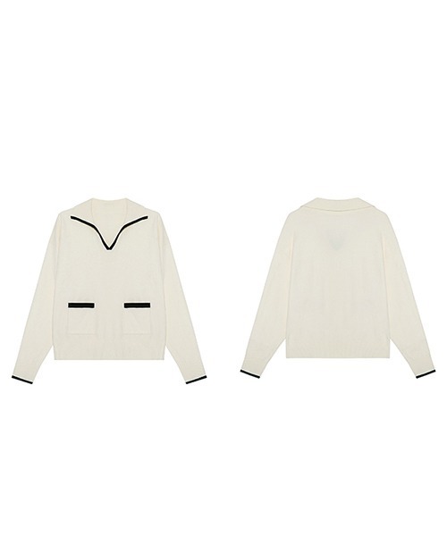 Fano Studios(ファノ ストゥディオズ)の「【Fano Studios】Open collar sweater FQ21S061(ニット/セーター・レディース・アイボリー・S/M/L)」の10枚目の写真
