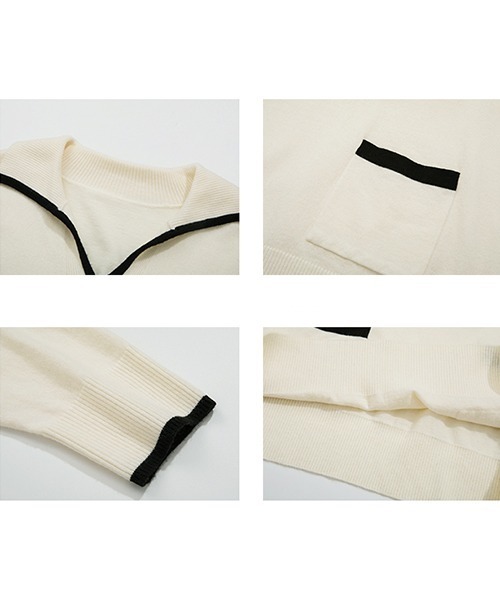 Fano Studios(ファノ ストゥディオズ)の「【Fano Studios】Open collar sweater FQ21S061(ニット/セーター・レディース・アイボリー・S/M/L)」の11枚目の写真
