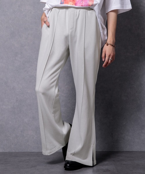 Adoon plain(アドーンプレーン)の「【Adoon plain】スウェットフレアパンツ(スウェットパンツ・メンズ・ブラック/グリーン/グレー・LARGE/MEDIUM)」の3枚目の写真