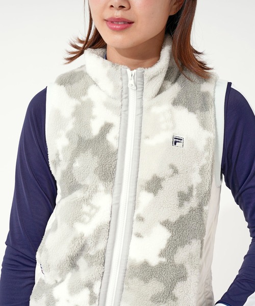 FILA(フィラ)の「【FILA GOLF/フィラゴルフ】セットアイテム 上下着脱式 ワンピース ワンポイントロゴ ボアフリース ベスト 中綿入りスカート(ワンピース・レディース・カーキ/グレー/ブラック・M/L/LL)」の13枚目の写真