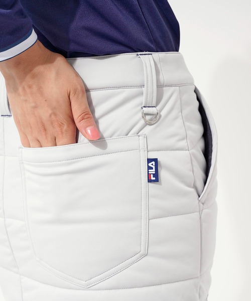 FILA(フィラ)の「【FILA GOLF/フィラゴルフ】セットアイテム 上下着脱式 ワンピース ワンポイントロゴ ボアフリース ベスト 中綿入りスカート(ワンピース・レディース・カーキ/グレー/ブラック・M/L/LL)」の19枚目の写真