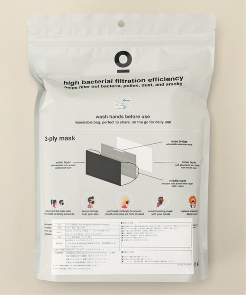 evolvetogether（イボルブトゥギャザー）の「【evolvetogether / イヴォルブトゥギャザー】 MILAN 30FACE MASKS（マスク・メンズ・ブラック・FREE）」の13枚目の写真