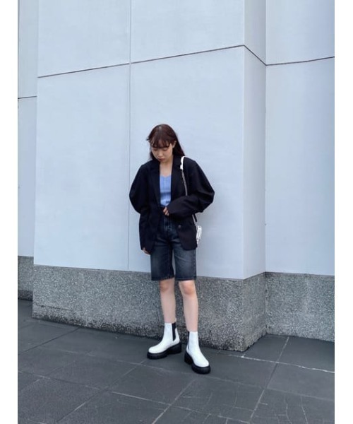 MOUSSY（マウジー）の「DENIM HALF パンツ（デニムパンツ・レディース・ライトブラック・2/0/1）」の16枚目の写真