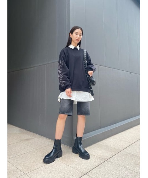 MOUSSY（マウジー）の「DENIM HALF パンツ（デニムパンツ・レディース・ライトブラック・2/0/1）」の21枚目の写真