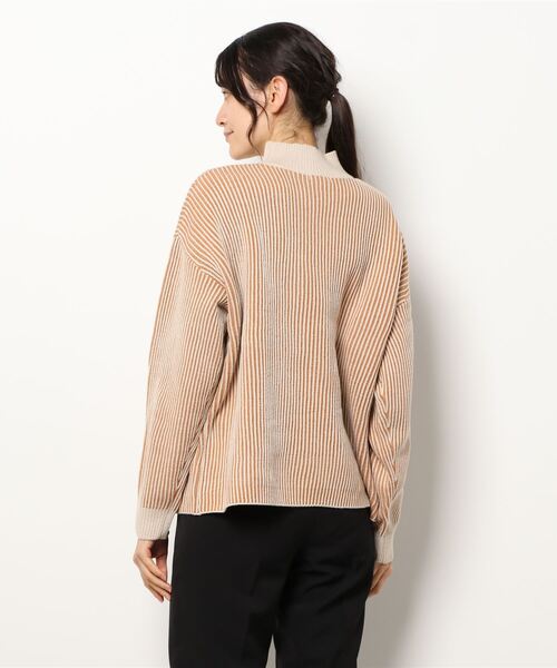 LOWRYS FARM（ローリーズファーム）の「ストライプハイネックプルオーバーＬＳ　215159（ニット/セーター・レディース・ブラック/オレンジ/ブルー/アイボリー/ブラウン・FREE）」の17枚目の写真